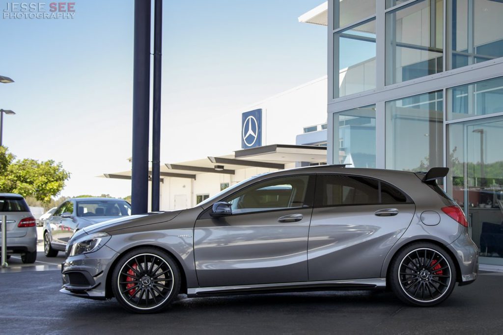 The Mercedes-Benz A45 AMG. The Mercedes-Benz A45 AMG.